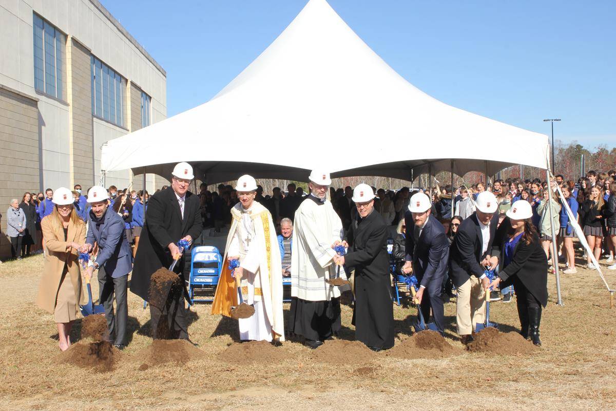 Christ the King High School Fulford Athletic Center groundbreaking in 2021