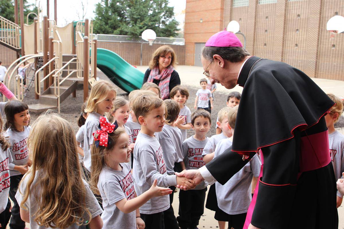 Visiting St Matthew School students in Charlotte during Catholic Schools Week