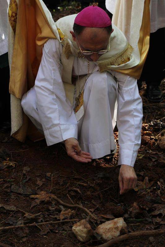 Blessing the ground where the St. Joseph College Seminary was built