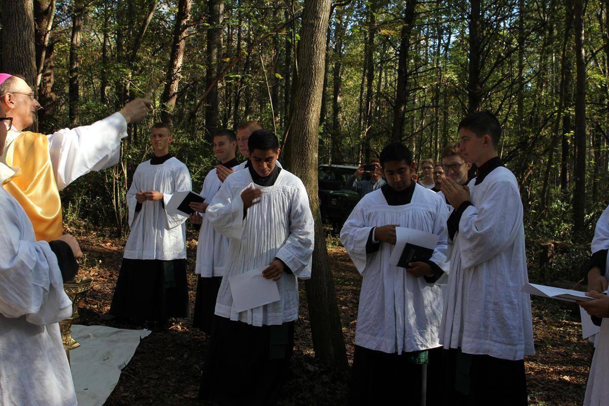 Blessing the ground where the St. Joseph College Seminary was built