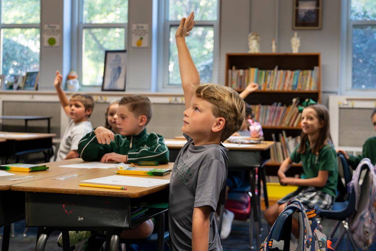 Students are ready for the year to start at St. Patrick School in Charlotte.