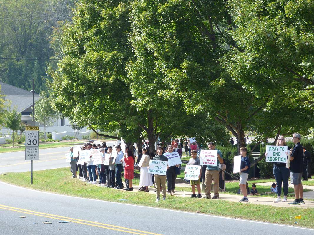 Life Chain ar St. Mark Parish in Huntersville.