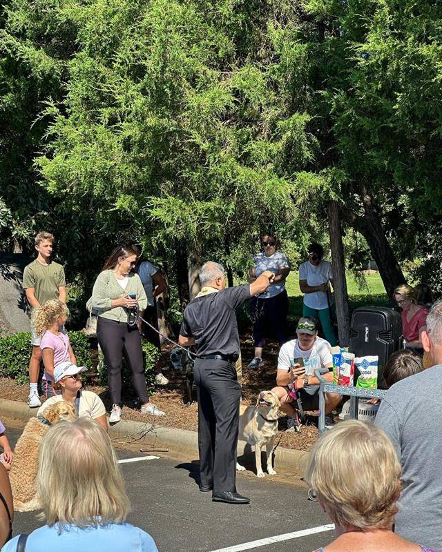 Pets blessed at St. Matthew Church in Charlotte.