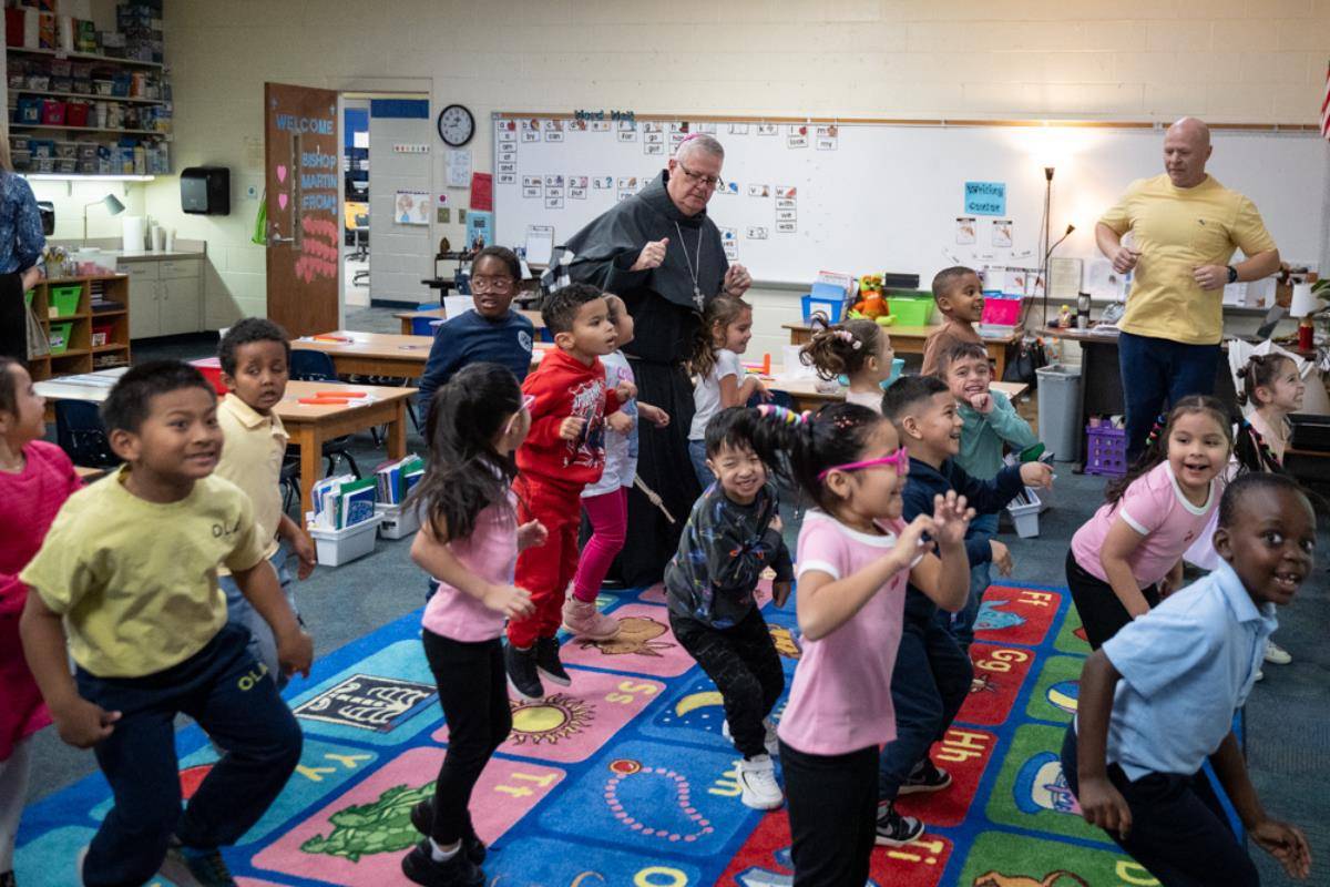 Bishop Michael Martin visited Our Lady of the Assumption School during Catholic Schools Week.