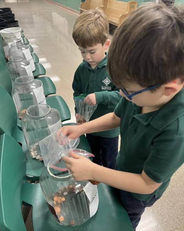 St. Patrick School kicked off Catholic Schools Week with its Silver for Cerebral Palsy campaign. Throughout the week, students will be bringing in spare change to benefit Go B Go Foundation that helps children with neurological conditions access specializ