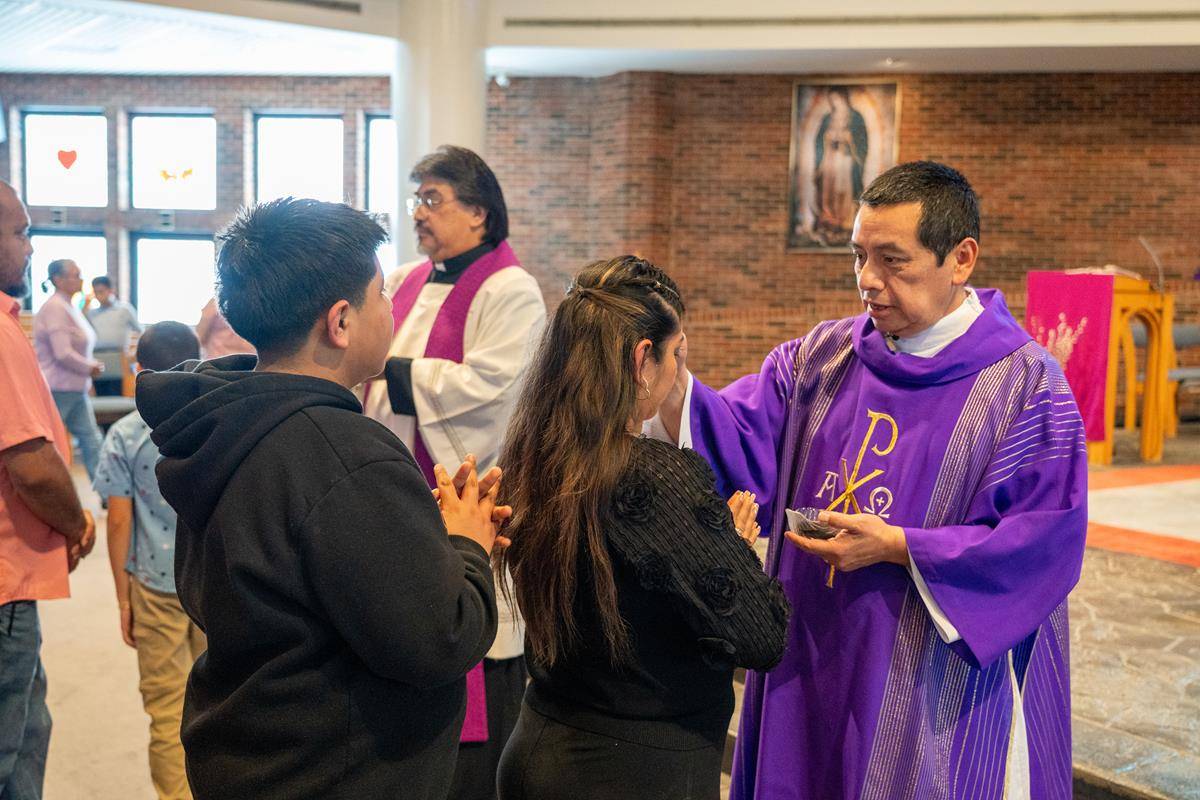 Ash Wednesday Mass at Our Lady of the Assumption Church in Charlotte. 