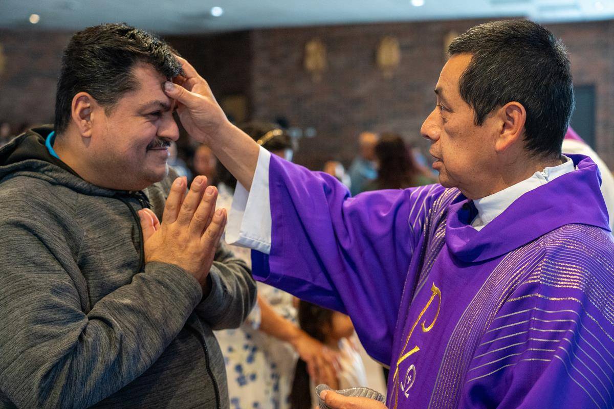 Ash Wednesday Mass at Our Lady of the Assumption Church in Charlotte. 