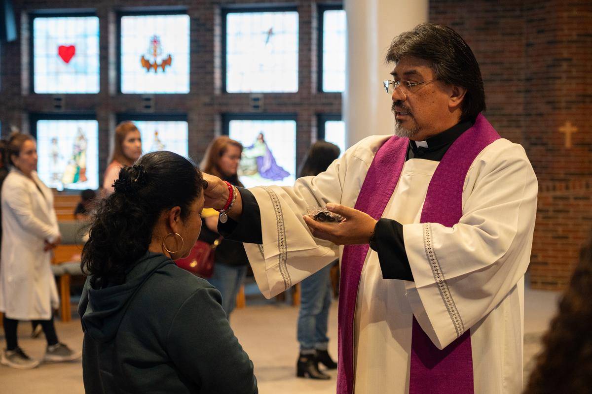 Ash Wednesday Mass at Our Lady of the Assumption Church in Charlotte. 