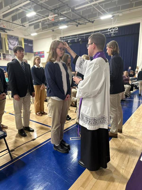 Bishop McGuinness High School starts mark the start of Lent. 