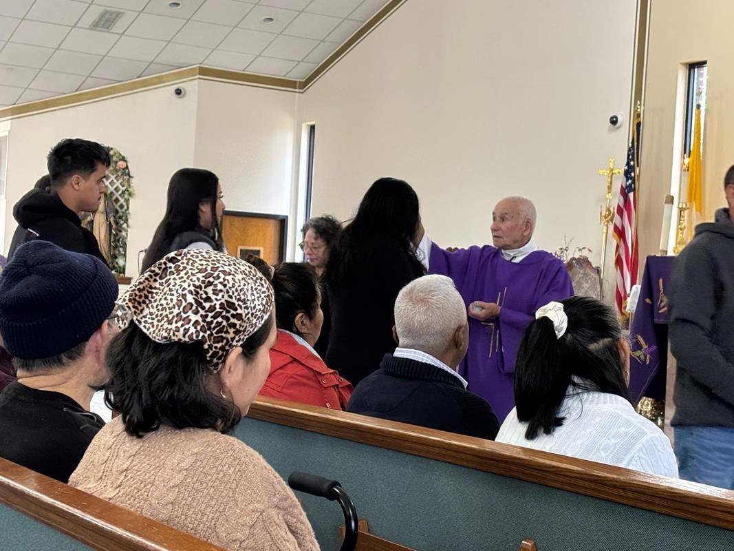 Ash Wednesday Mass at St. Joseph Church in Kannapolis.  