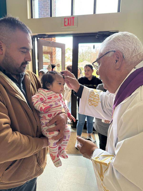 Ash Wednesday Mass at St. Mary Church in Greensboro.  