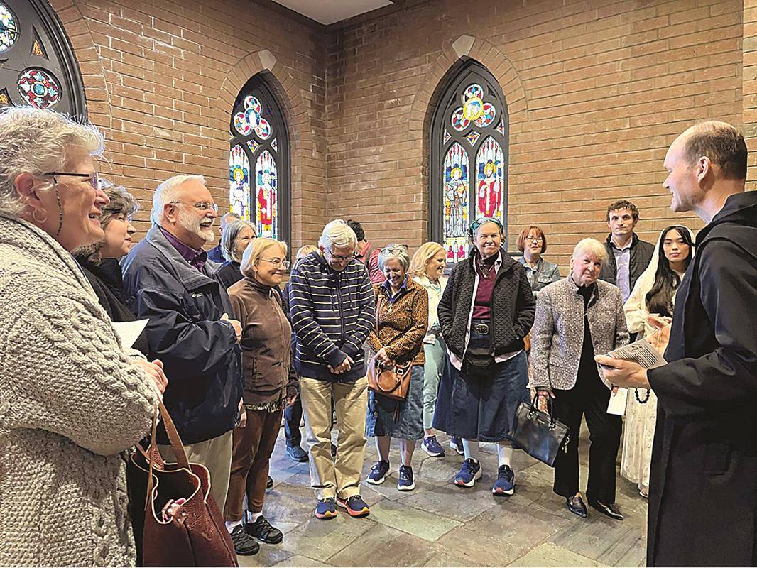 A group that started from St. Mary, Help of Christians Parish in Shelby was treated to a tour of the historic Belmont basilica by guest master Bendectine Brother Edward. 