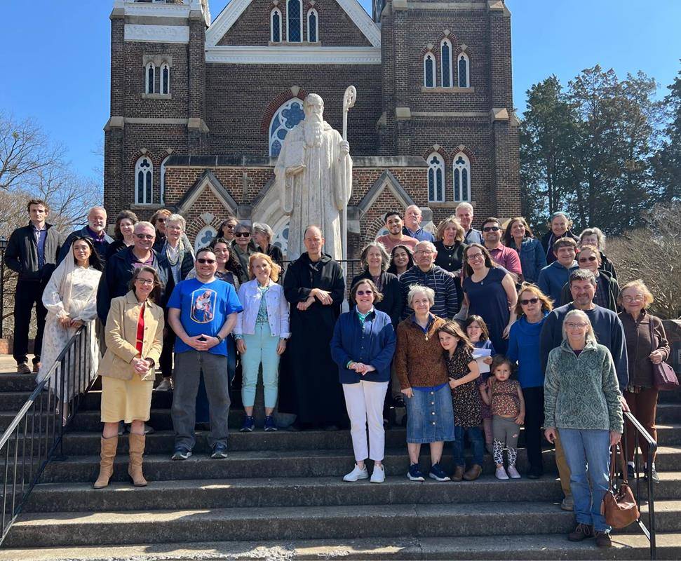 A group that started from St. Mary, Help of Christians Parish in Shelby was treated to a tour of the historic Belmont basilica by guest master Bendectine Brother Edward.