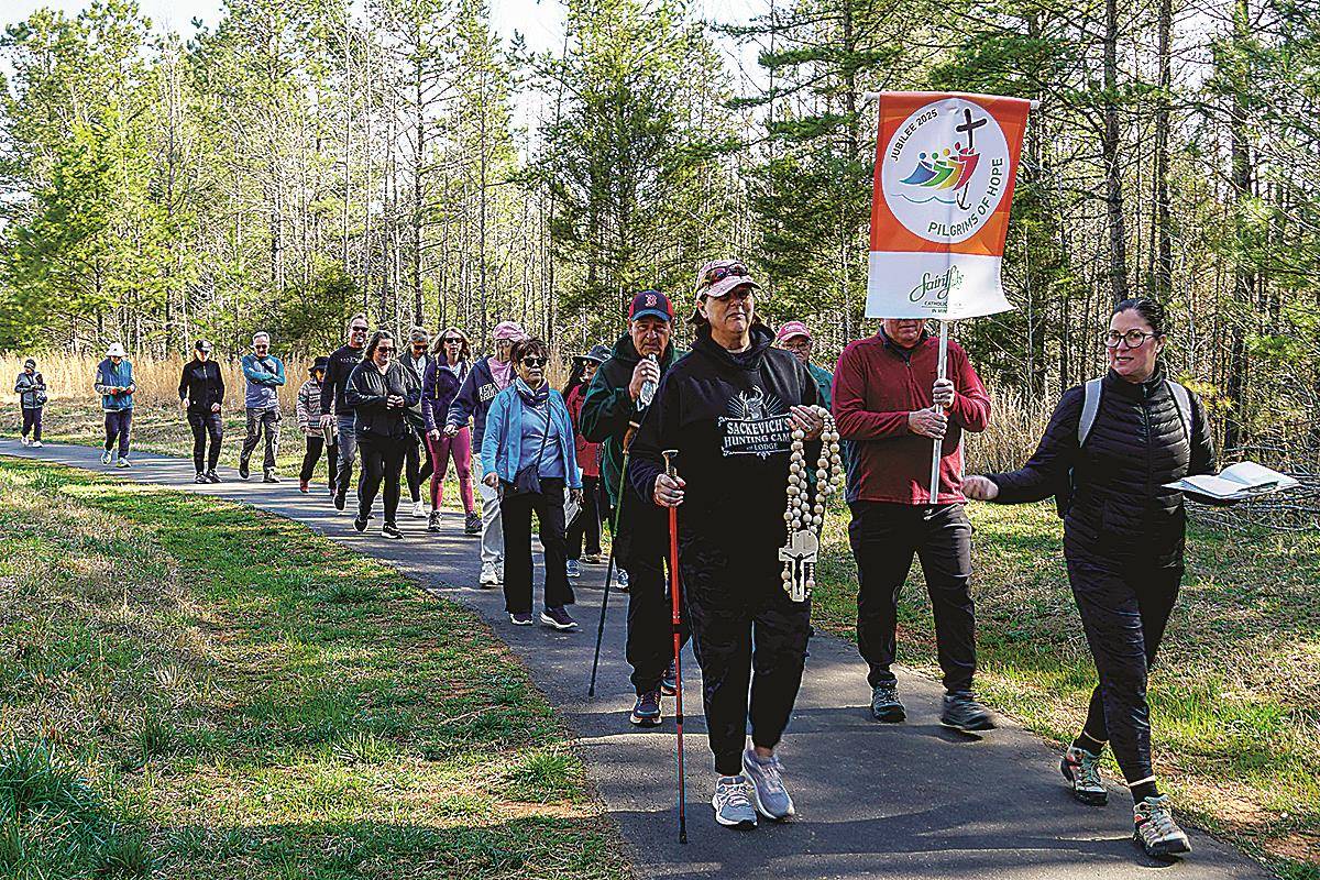  St. Luke parishioners gathered at the Stevens Creek Nature Preserve in Mint Hill for a Jubilee Pilgrimage Walk. 