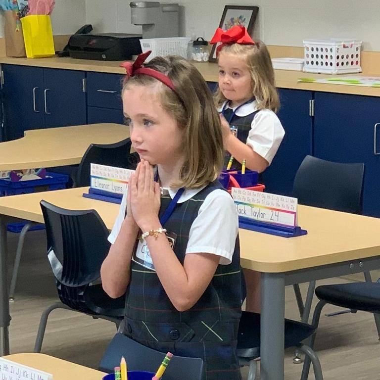 Students start the new school year at St. Ann School in Charlotte. 