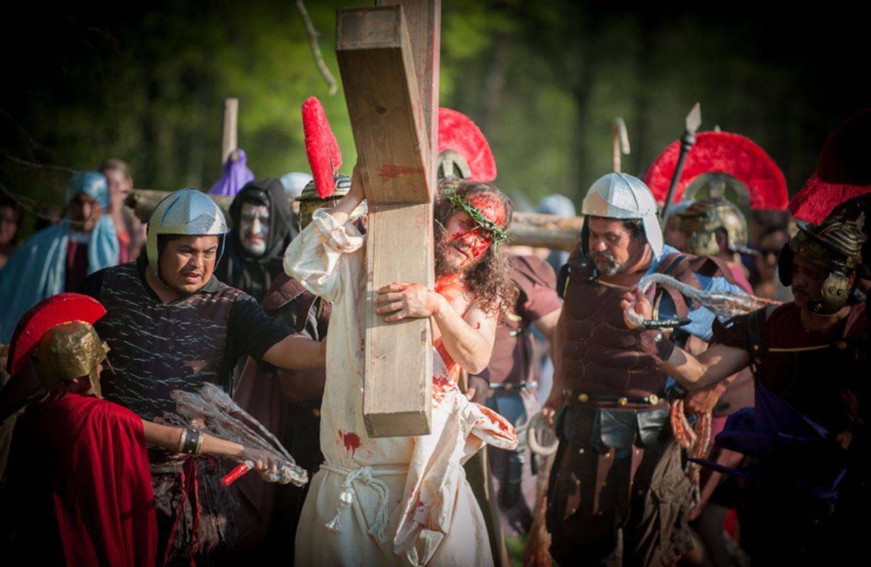 Annual Hispanic Via Crucis at Sacred Heart Church. (By Bill Washington)
