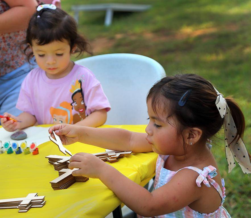 Children enjoying crafts at the festival (Copy)