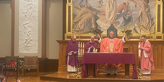 Bishop Martin rejoices with St. Peter parishioners