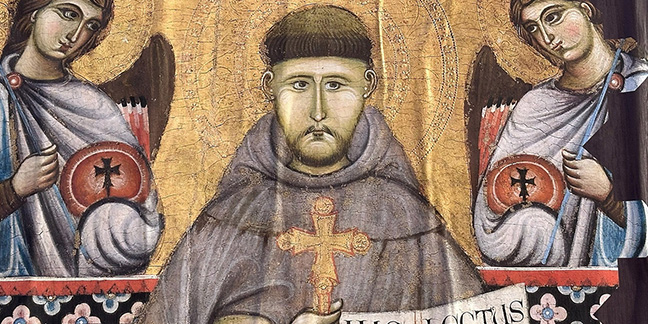 What made St. Francis abandon wealth for a life centered on the Eucharist