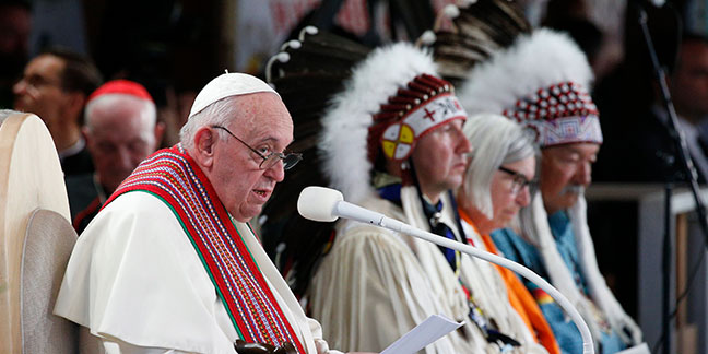 Church cannot flee failures, but must reconcile with Indigenous, pope says