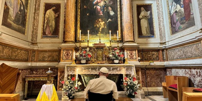 082724 pope visits st monica tomb