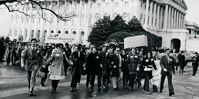 Future pope marched against Roe v. Wade