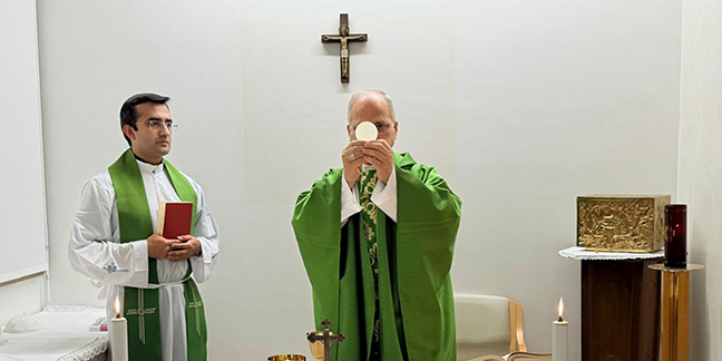 Vatican releases first photos of Pope Leo XIV celebrating Mass at hospital