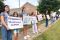 Faithful show support for life during a Life Chain outside St. Mark Church in Huntersville. 